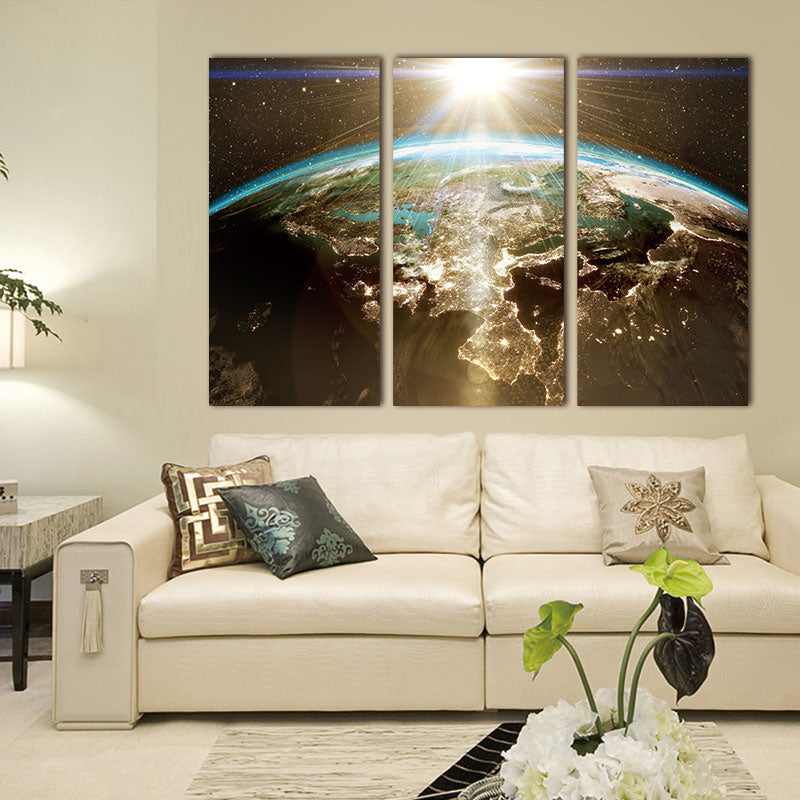 3 Panel Vintage World Map Canvas