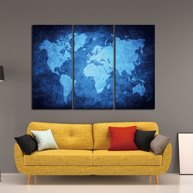 3 Panel Vintage World Map Canvas