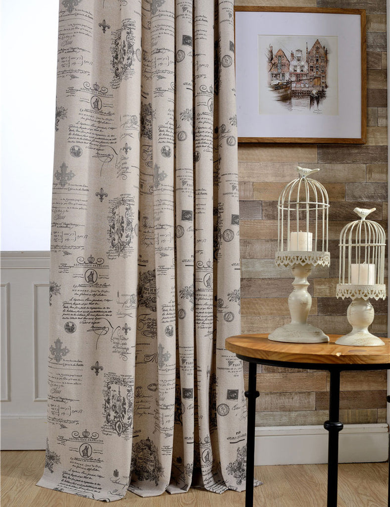 Retro Cotton Drapes Curtains