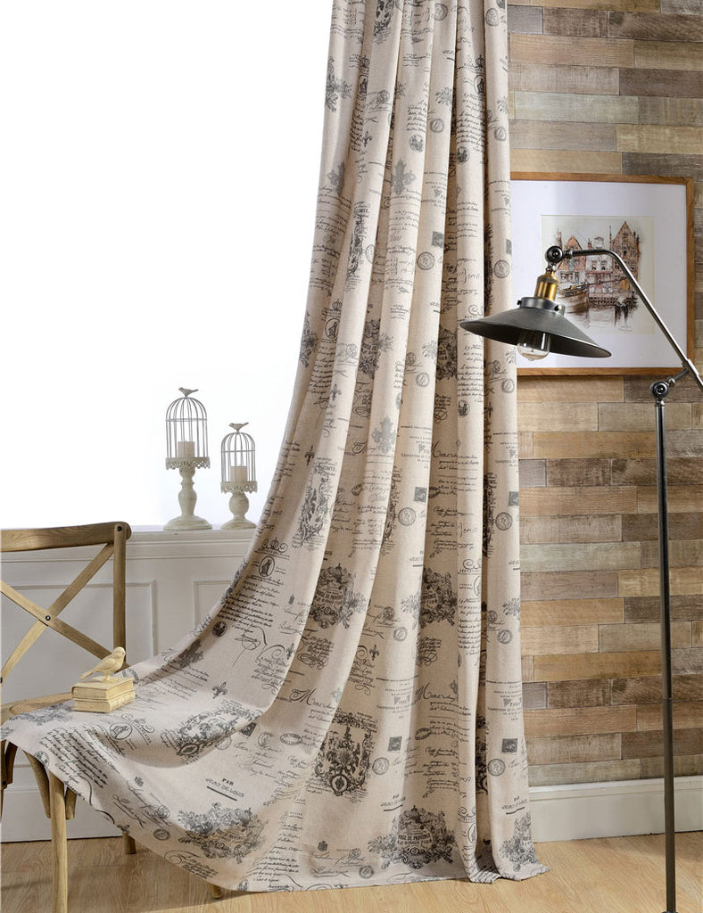 Retro Cotton Drapes Curtains