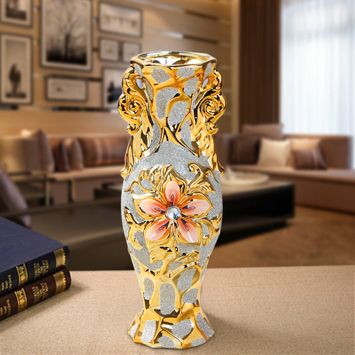 Gold Plated Vintage Flower Vase