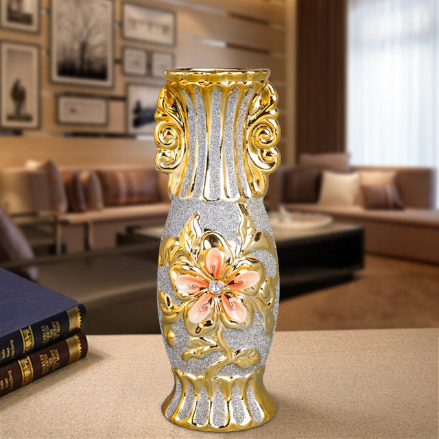 Gold Plated Vintage Flower Vase