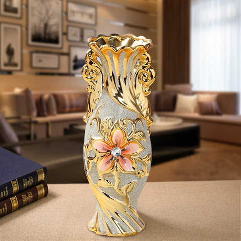 Gold Plated Vintage Flower Vase